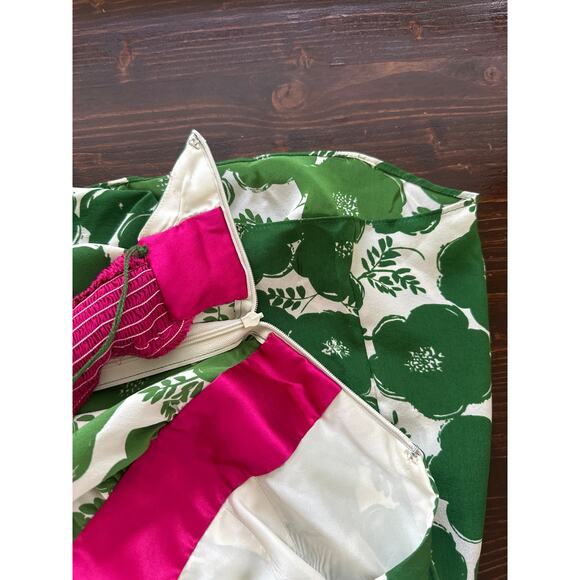 Donna Morgan Babydoll Maxi Dress 6 Green Floral Designer Summer Luxury Resort - Picture 9 of 13